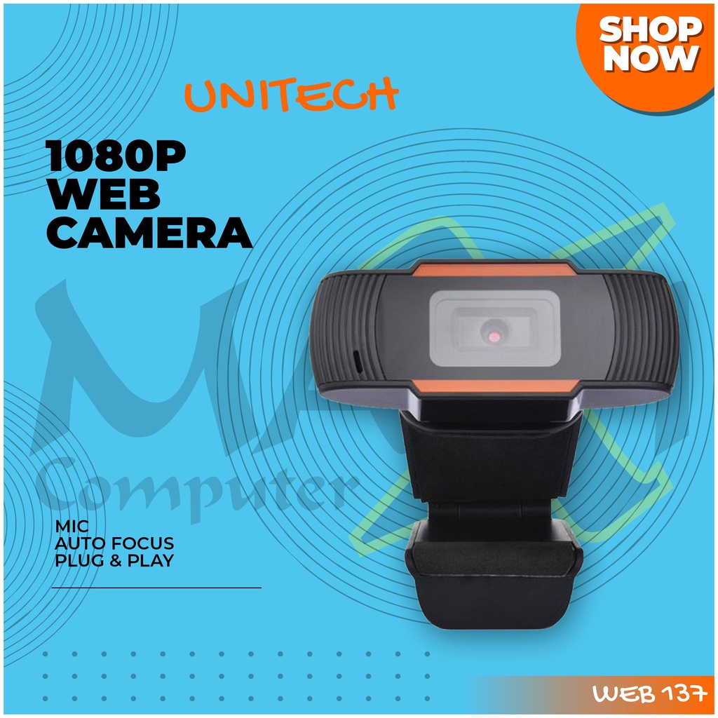 Unitech 1080P Auto Focus Built-in Microphone Webcam Web Camera