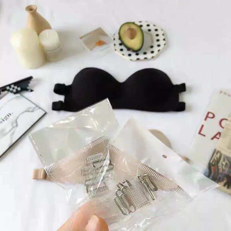 BH Bra push-up Invisible Strapless Tanpa Tali Anti Slip Sexy untuk Wanita Bra One-Piece Sexy Korea