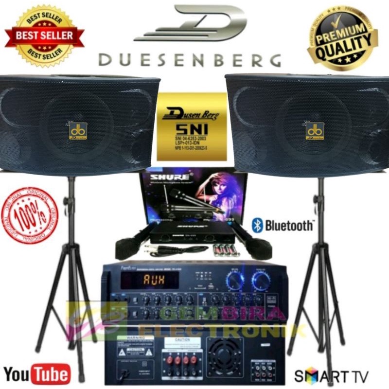 Paket karaoke speaker dusenberg 10 inch sound system karaoke Original bluetooth