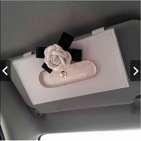 DAD Flower Series Tempat Kotak Tissue Tisu Jepit Gantung Sunvisor Pintu Mobil Kulit Premium Passion