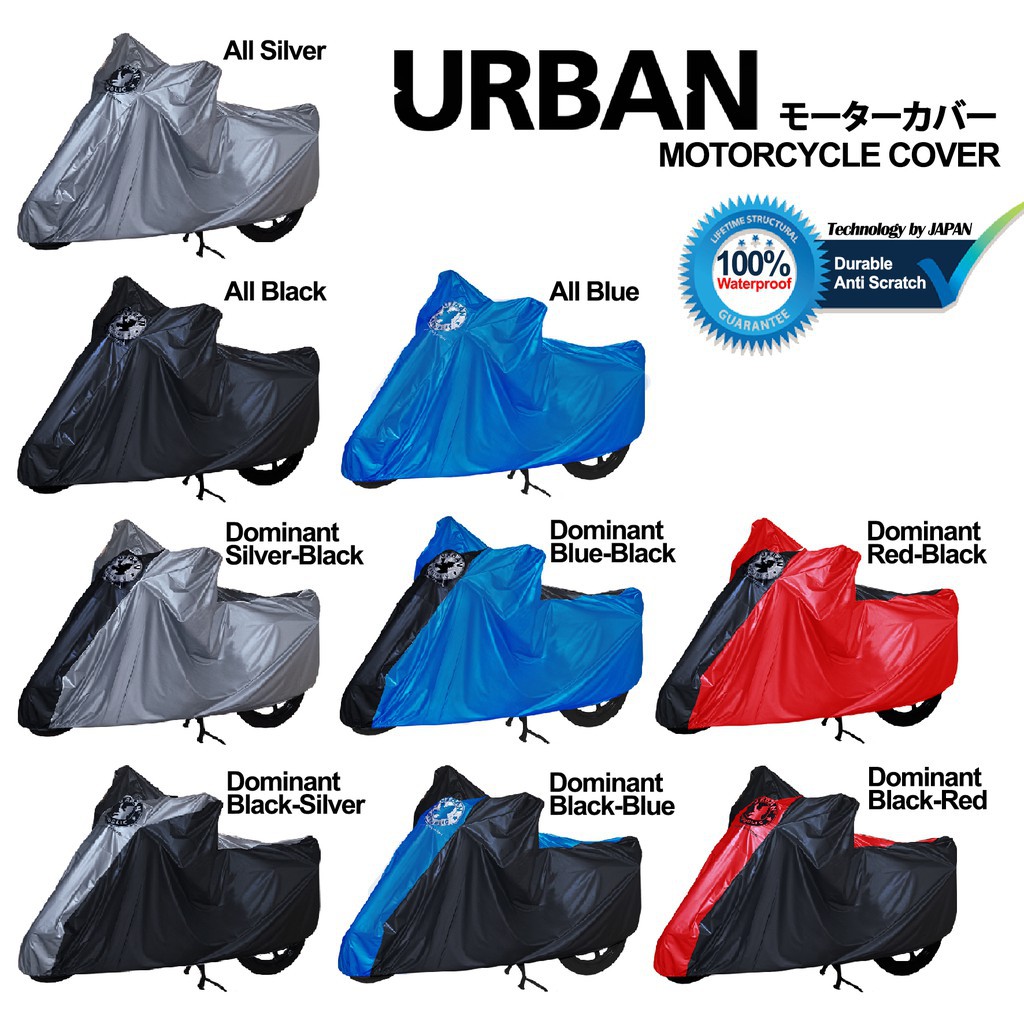 COVER SARUNG SELIMUT TUTUP MOTOR URBAN WATERPROOF HONDA YAMAHA VESPA SUZUKI BEBEK VARIO BEAT JUPITER