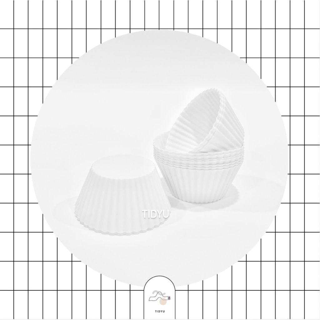 TIDYU Silicone Cupcake Mould White | Cetakan Cupcake Silikon Putih 6pc