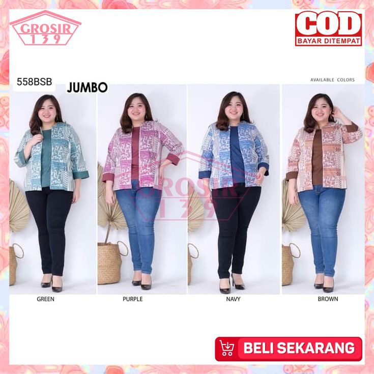 Atasan Wanita Jumbo Fit To 3XL Baju Wanita Batik Jumbo Fashion Wanita Cewek Big Size PHK18