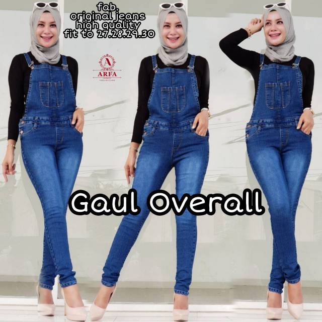 Overall celana jeans wanita jeans celana panjang wanita celana kodok