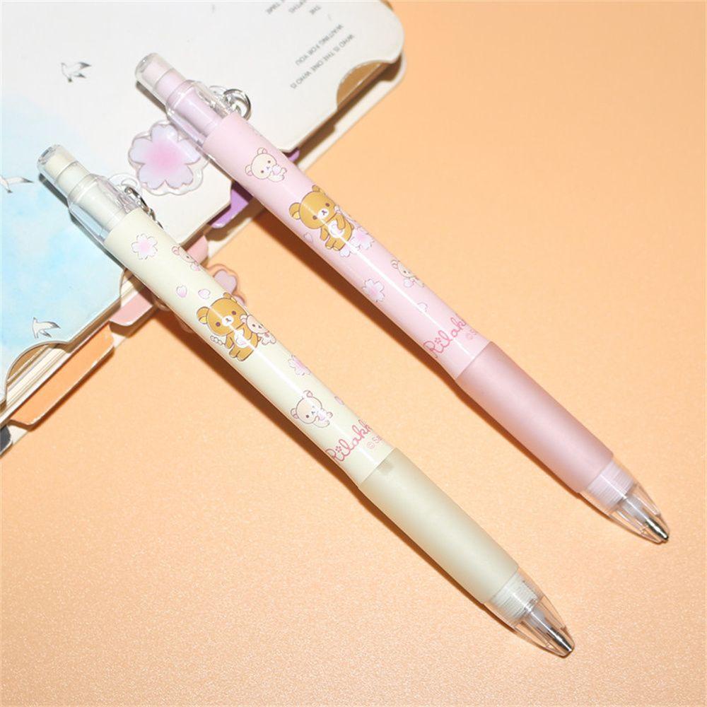 Mxbeauty Pensil Mekanik Perlengkapan Kantor Alat Tulis 0.5/0.7mm Alat Tulis Kartun Beruang Press Pen