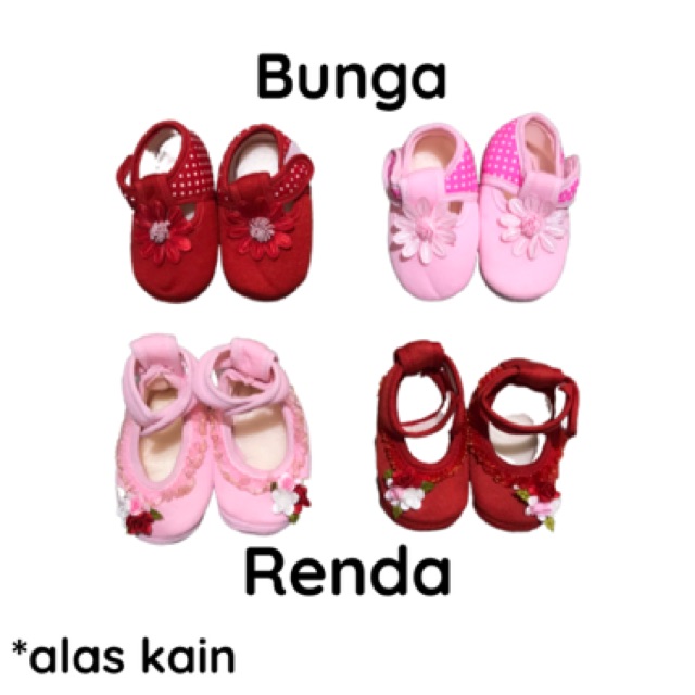 Sepatu Bayi Prewalker Motif Bunga Perempuan