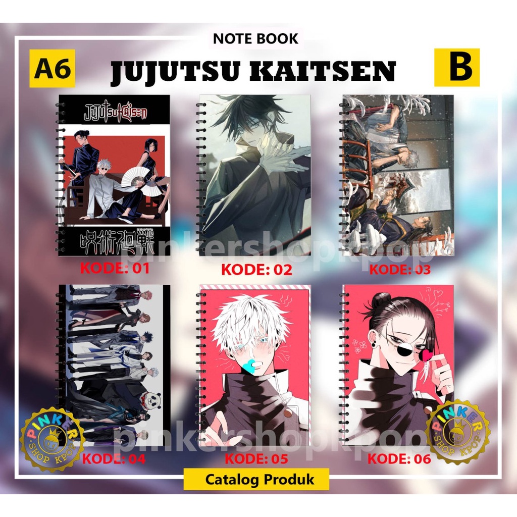 

Note/Notebook A6 ANIME JUJUTSU KAITSEN A6 SERI B ISI 50 LEMBAR BUKU/NOTES