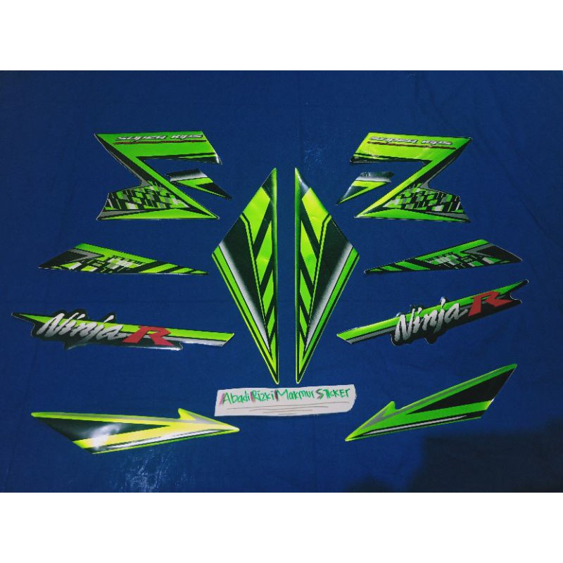 STIKER LIS STRIPING NINJA R HIJAU 2014 2015 FULL SET