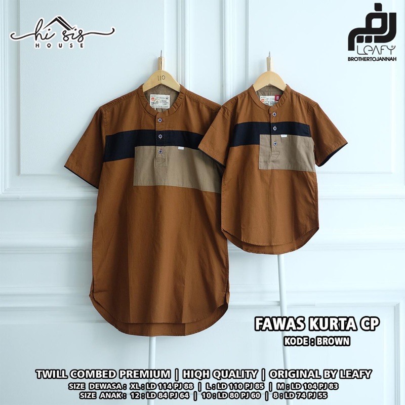 Kemeja Kurta Pria dan Anak Couple ORI LEAFY Fawas Kurta CP