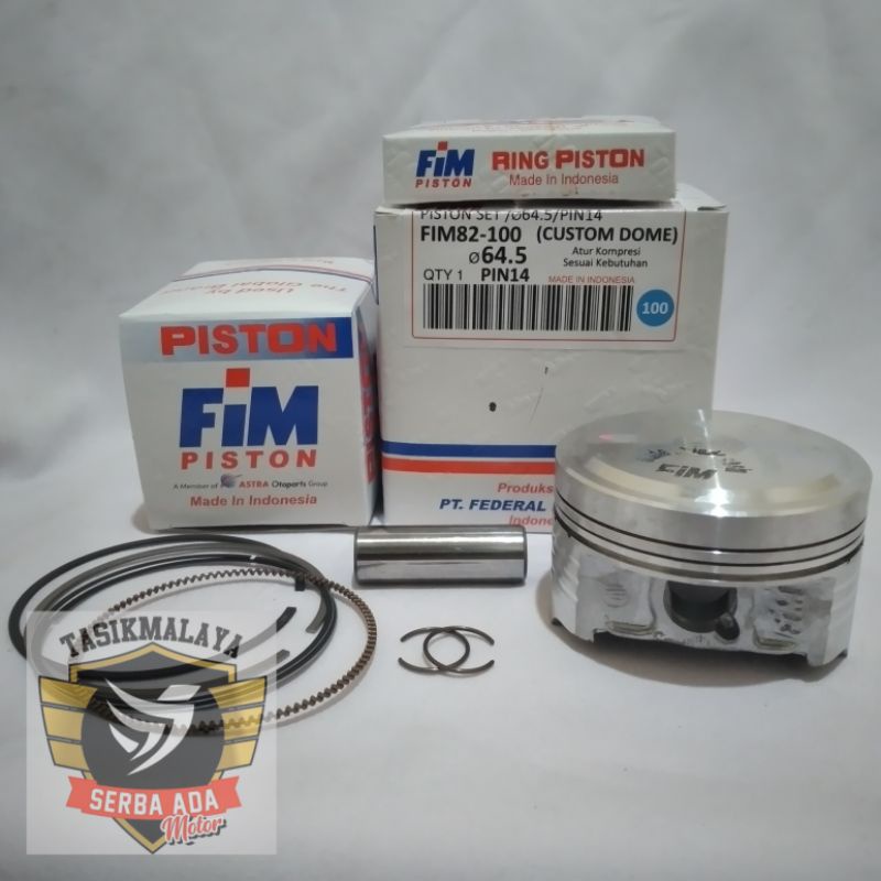 PISTON KIT SEHER KIT FIM 82 CUSTOM DOME MENTAH PEN 14 DIAMETER 63.5, 64, 64.5, 65