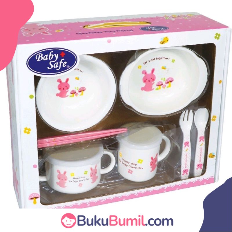 Baby Safe Feeding Set Rabbit FS606/Set Perlengkapan Makan Anak Bayi