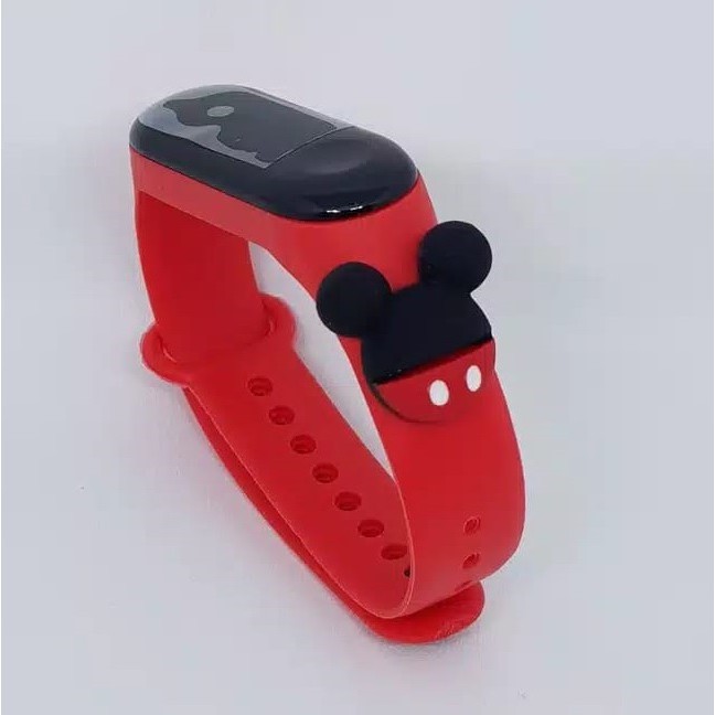 Jam Tangan Anak LED Digital display Elektronik Motif karakter kartun Lucu Murah-Micky Merah