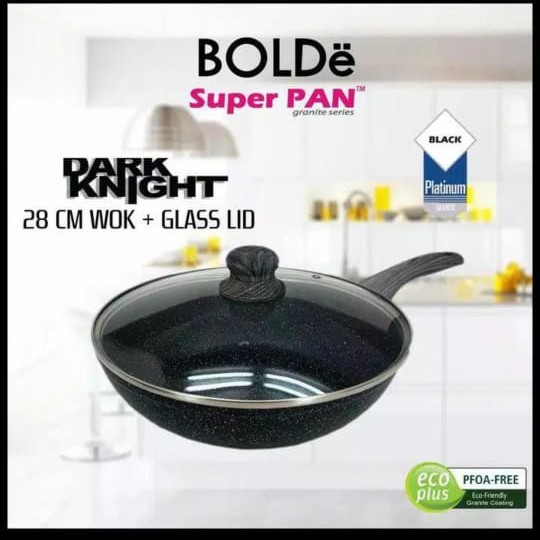 Super Pan BOLDE Wok 28cm+Glass LID BEIGE/DARK KNIGHT