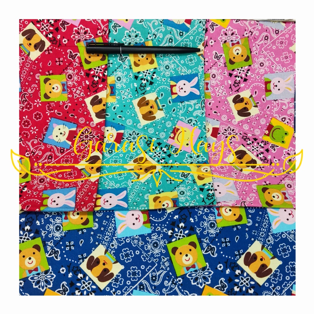 Kain Katun Jepang Japan Cotton Motif Anak Lebar 120cm Cute Animals
