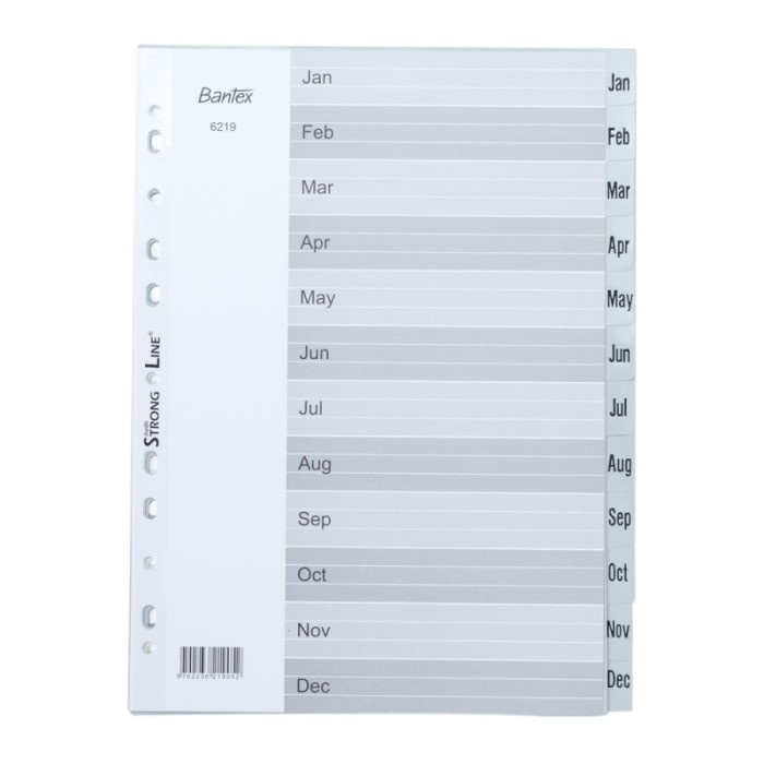 

Aman Bantex 6219-05 Index A4, Jan-Dec ( 1 Set 12 Bulan ) Hemat