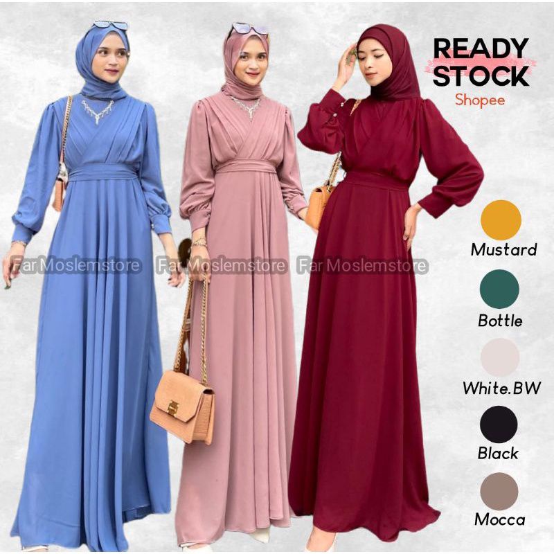 THERESA DRESS FULL PURING GAMIS MAXY CERUTY BABYDOLL/GAUDY MAXY/FASHION MUSLIM REMAJA/GAMIS CERUTY B