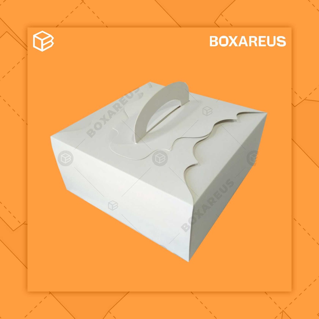 Box Kemasan Packaging Dus Kotak Kue Box Kue Gift Box Gable | 42210 White &amp; Flower (10pc)