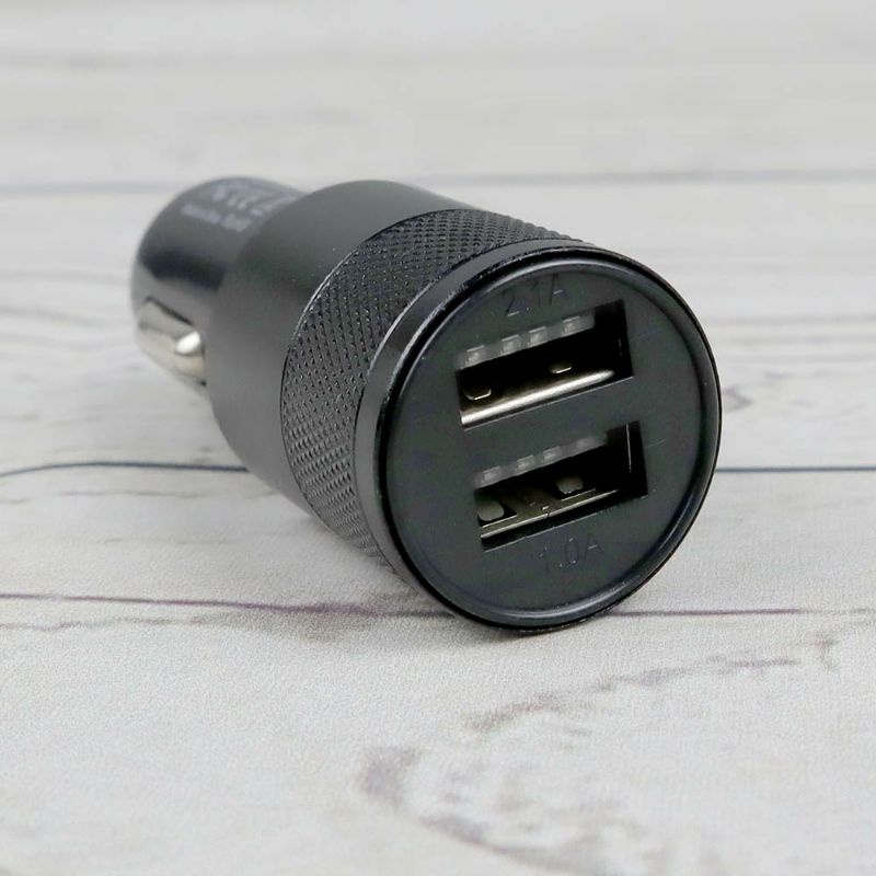 Fashion Dual USB Car Charger 2.1A - Black