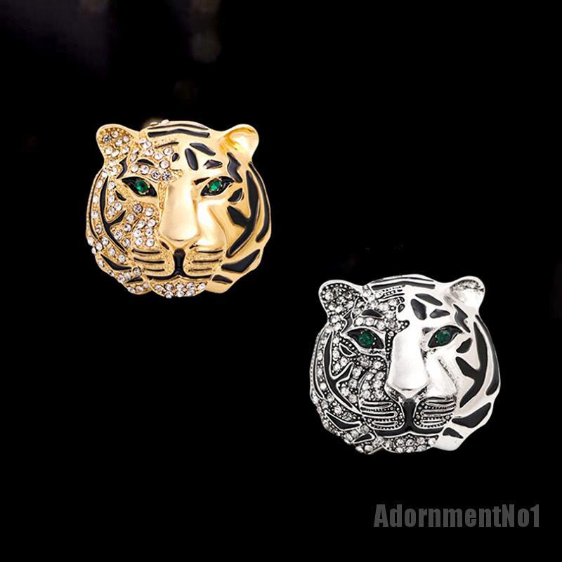 (Adornmentno1) Bros Pin Desain Harimau Hias Berlian Imitasi Gaya Retro Untuk Wanita