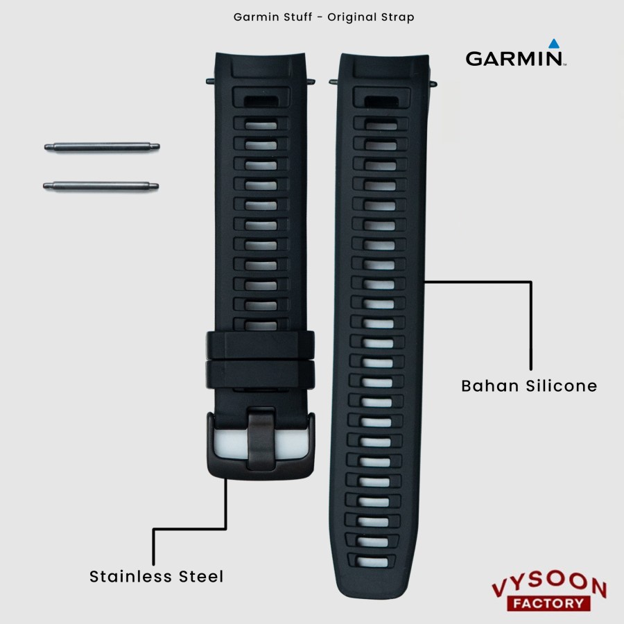 Strap &quot;Rubber&quot; Tali &quot;Karet&quot; Jam Smartwatch Garmin Instinct - Black