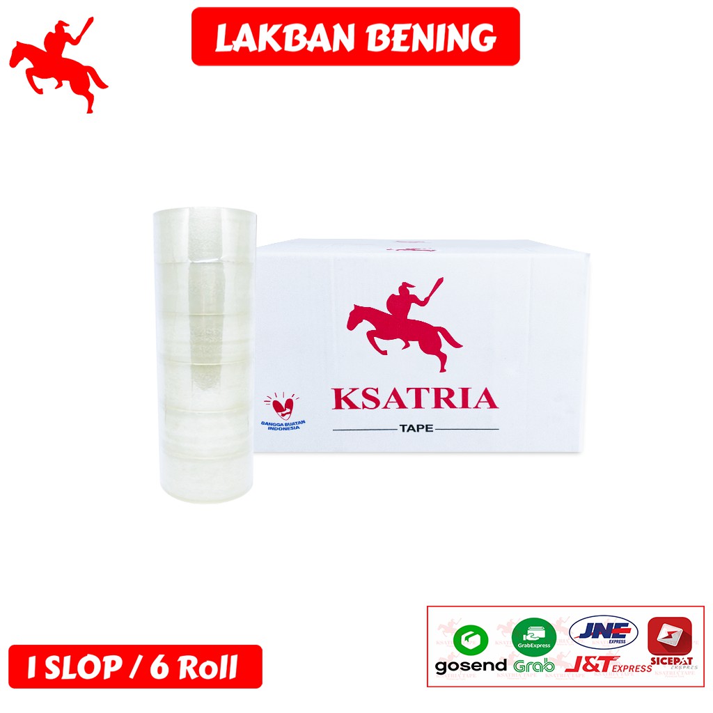 

HJK Lakban OPP Tape / Lakban Bening KSATRIA Tape 80 Yard (1 Slop)