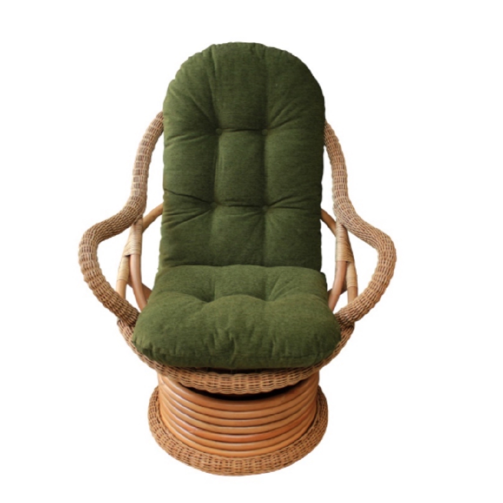 Premium Rattan Swivel Chair With Cushion Papasan Round Seating Ds Furniture Shopee Indonesia