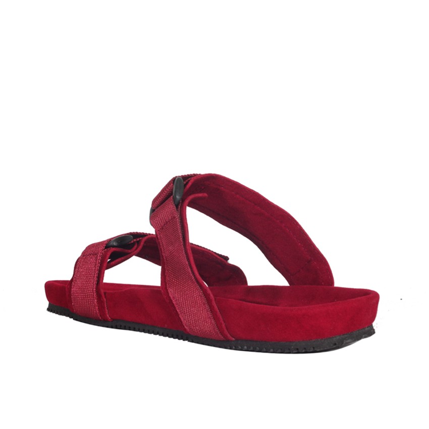 Cyndira Maroon | Sandal Strap Tali Simpel Kayu Wanita Women Sendal Original | FORIND x Lvnatica