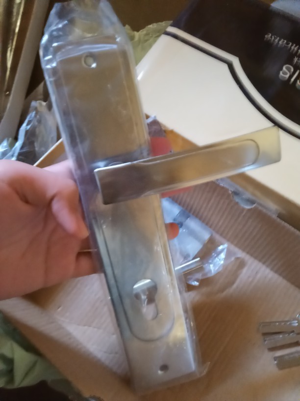 Handle Set Kunci Pintu Rumah Putih Stainless Ukuran Besar