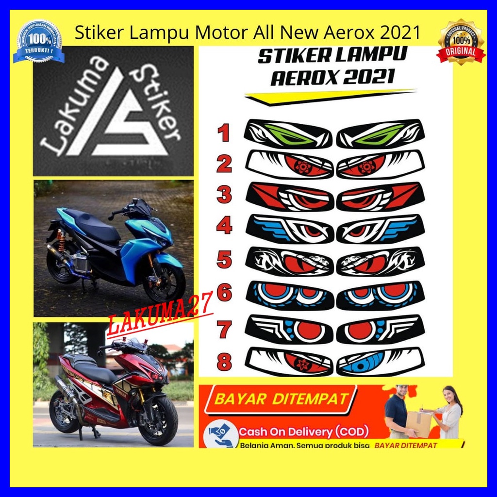 Stiker Mata Lampu Motor Aerox 155 New 2021