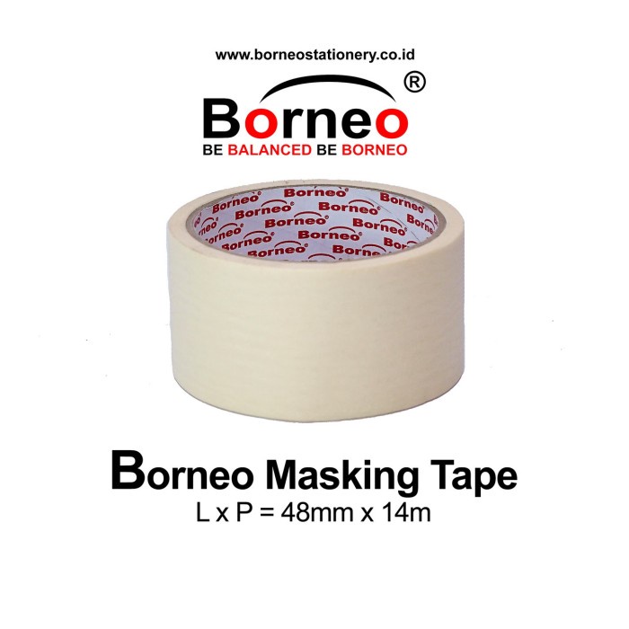 

Borneo Masking Tape / Lakban Kertas 48 mm x 14 m