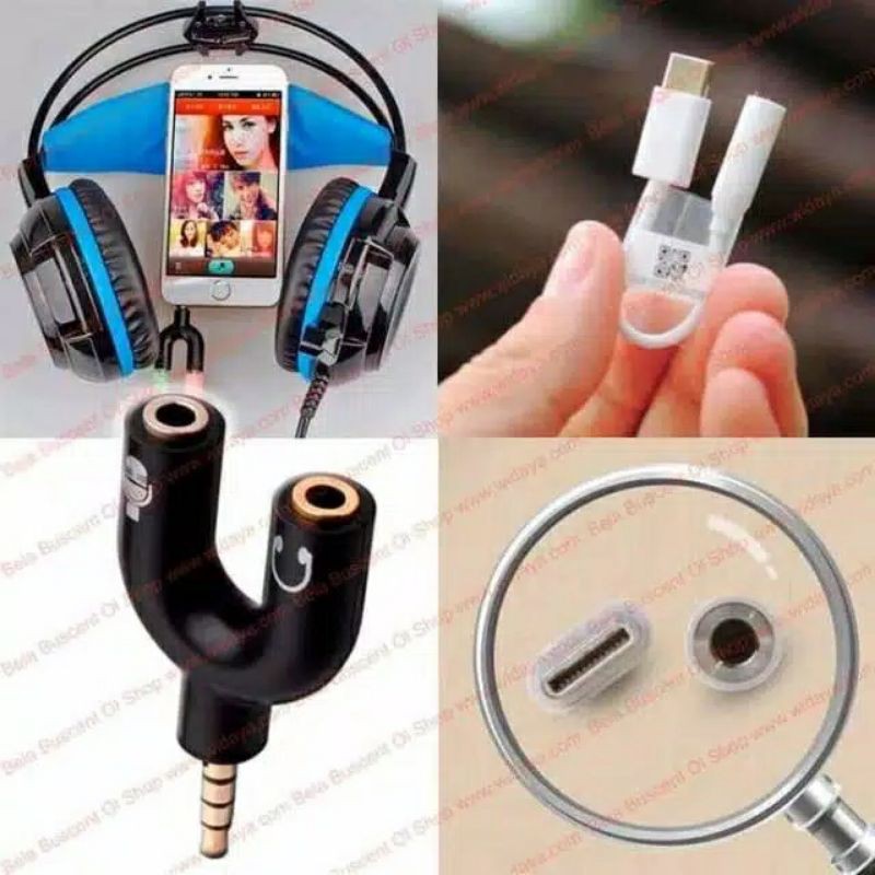 B2 Sambungan Jack HP ke Speaker | Penyambung Jeck Handphone untuk Spiker Mic Headset | U Shape