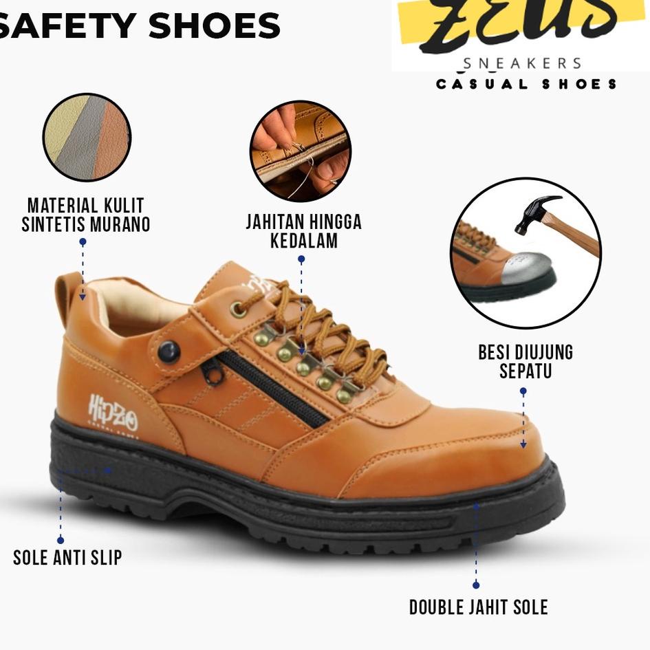 (BOOMING) ZEUS Sepatu Safety Pria Ujung Besi M 041 Safety Shoes Sepatu Septi Kerja Pabrik Safety Spo