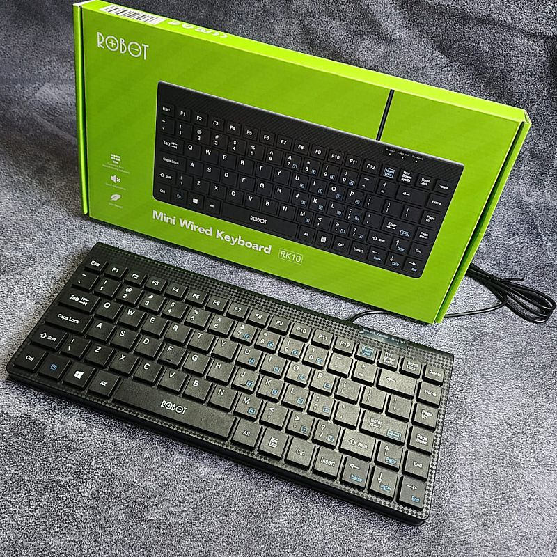 GARANSI SETAHUN WIRED KEYBOARD ROBOT RK10 USB ULTRA THIN TOMBOL SILENT