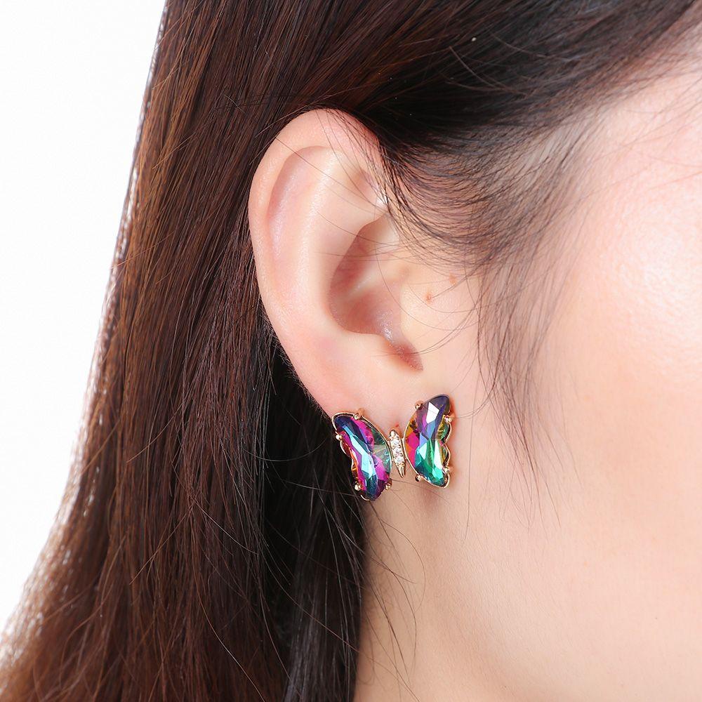 Lily 1pasang Anting Tusuk Kaca Aksesoris Perhiasan Retro Piercing Jewelry