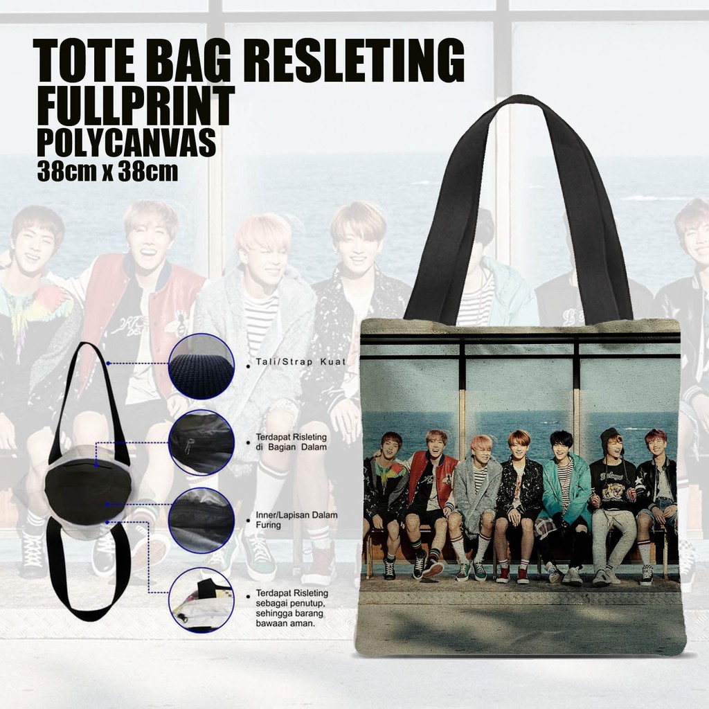 Tas / Tote Bag Polycanvas Full Print Resleting - BTS.04