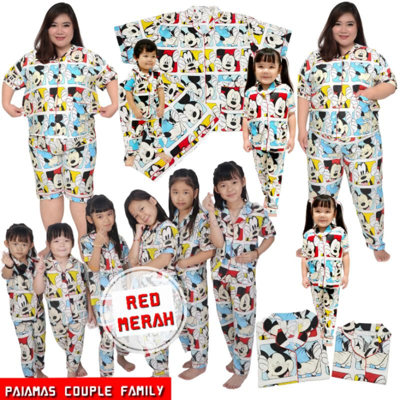 piyama anak cowok cewek setelan celana panjang set baju tidur perempuan lengan pendek motif karakter