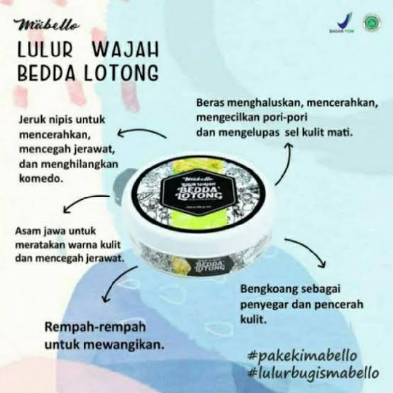 LULUR MASKER WAJAH MABELLO BPOM ORIGINAL
