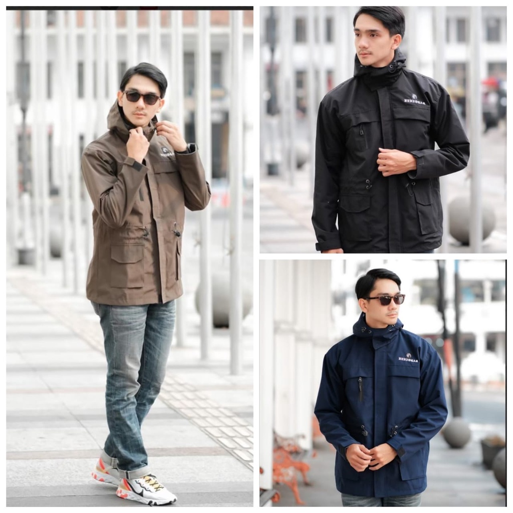 BAYAR DITEMPAT - JAKET COWOK PARASUT PRIA WATERPROOF HOODIE ANTI AIR OUTDOOR PARASIT DISTRO KEREN MURAH TERBARU