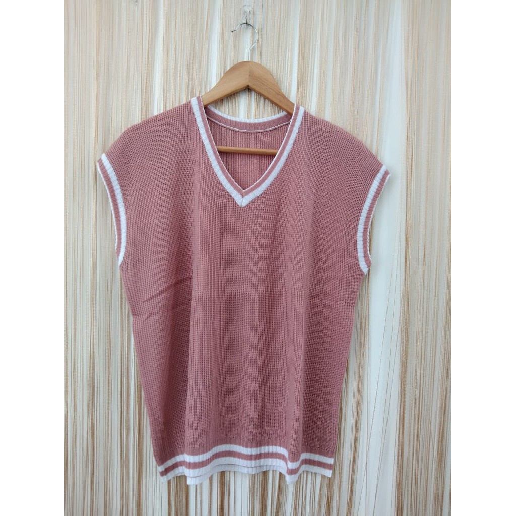 ROMPI RAJUT ANAK SEKOLAH SD-SMP/VEVITA VEST RAJUT/OUTER RAJUT KERAH V-NECK