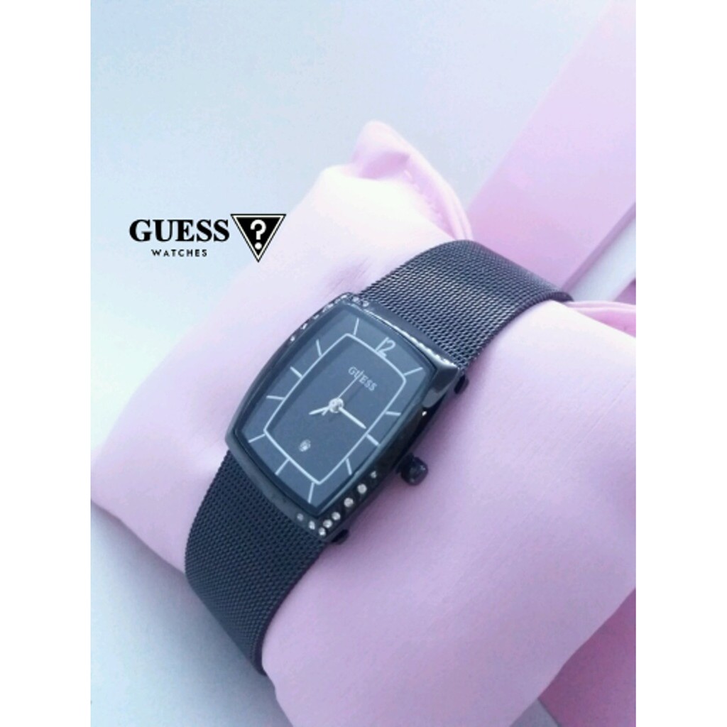 JAM TANGAN GUESS RANTAI PASIR BLACK SYAHRINI