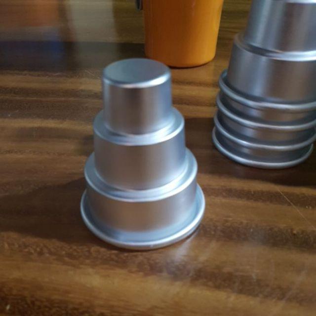 Cetakan Puding Kue Mini Three Layer Alloy Cake Fondant Jelly Pudding Mold