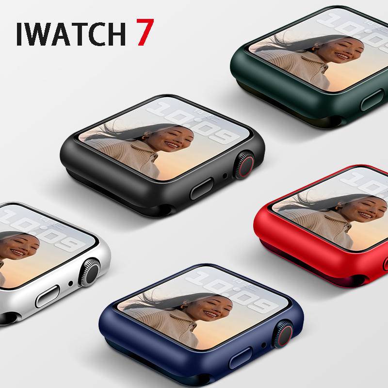 Case Pelindung Layar Bahan Kaca PC Bumper 45mm 41mm 45mm 44mm 40mm Untuk Apple Watch 8 7 6 5 4 3 2