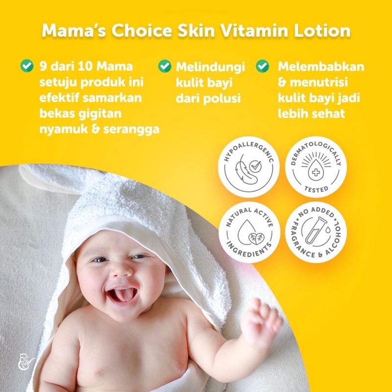 Mama Choice Baby Skin Vitamin Lotion Cream Krim Penghilang Bekas Gigitan Nyamuk Bayi Pelembab Menutrisi Kulit Bayi