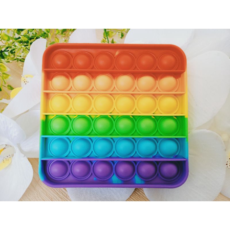 Pop It Grosir langsung kirim / pop It rainbow murah / Mainan anak / pop it besar 14cm n/ pop it viral / popit rainbow / pop it / pop / mainan anak edukasi-Kotak rainbow