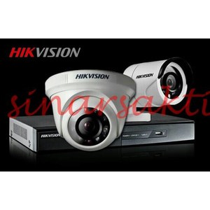 PAKET CAMERA CCTV 4CH 2MP HIKVISION 2 CAMERA LENGKAP TGGL PASANG GARANSI RESMI HIKVISION