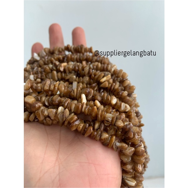 kerikil kerang cokelat 1cm brown bahan batu campuran aksesoris warna