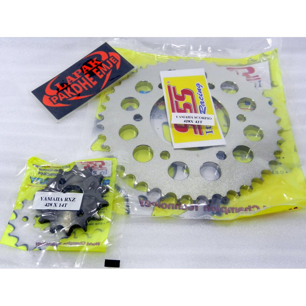 GEAR DEPAN BELAKANG SSS NEW VIXION / NVL  428 / 14 / 43 ORIGINAL ( LAPAK PAKDHE EMJE )