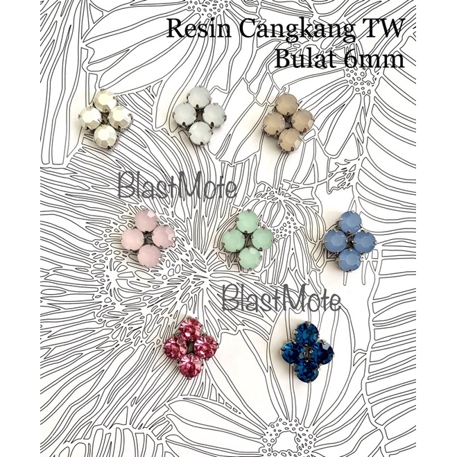 Payet Resin Cangkang TW Bulat 6mm