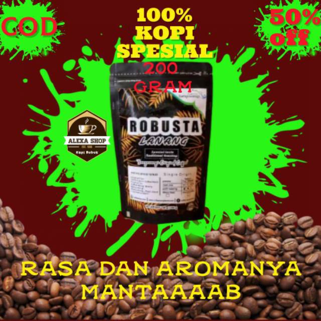 

KOPI LANANG ROBUSTA BUBUK MURNI ASLI HITAM ARABIKA TANPA CAMPURAN AROMA NIKMAT GROSIR PALING MURAH