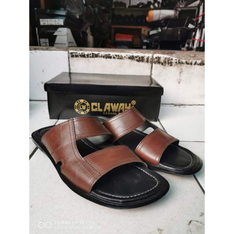 Sandal Kulit Pria Claway 02 Big Size 44-46 ( Prokduksi Sendiri )